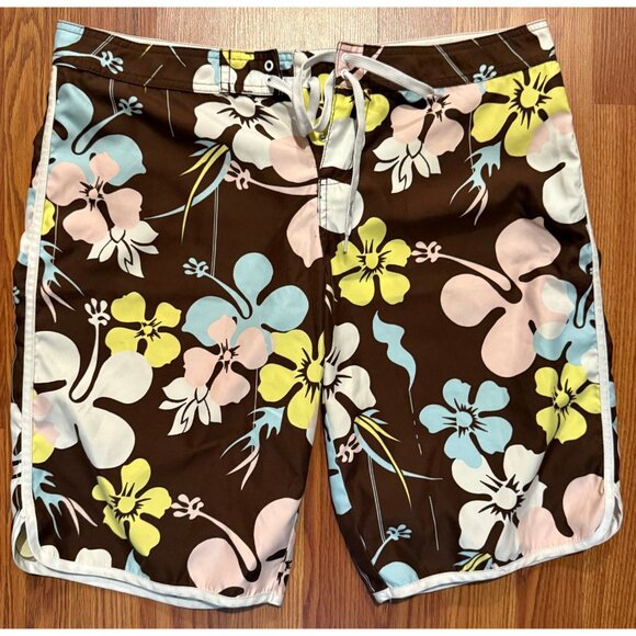 Hurley Board Shorts Womens 9 12" Floral AOP Beach Swim Trunks - Picture 1 of 6